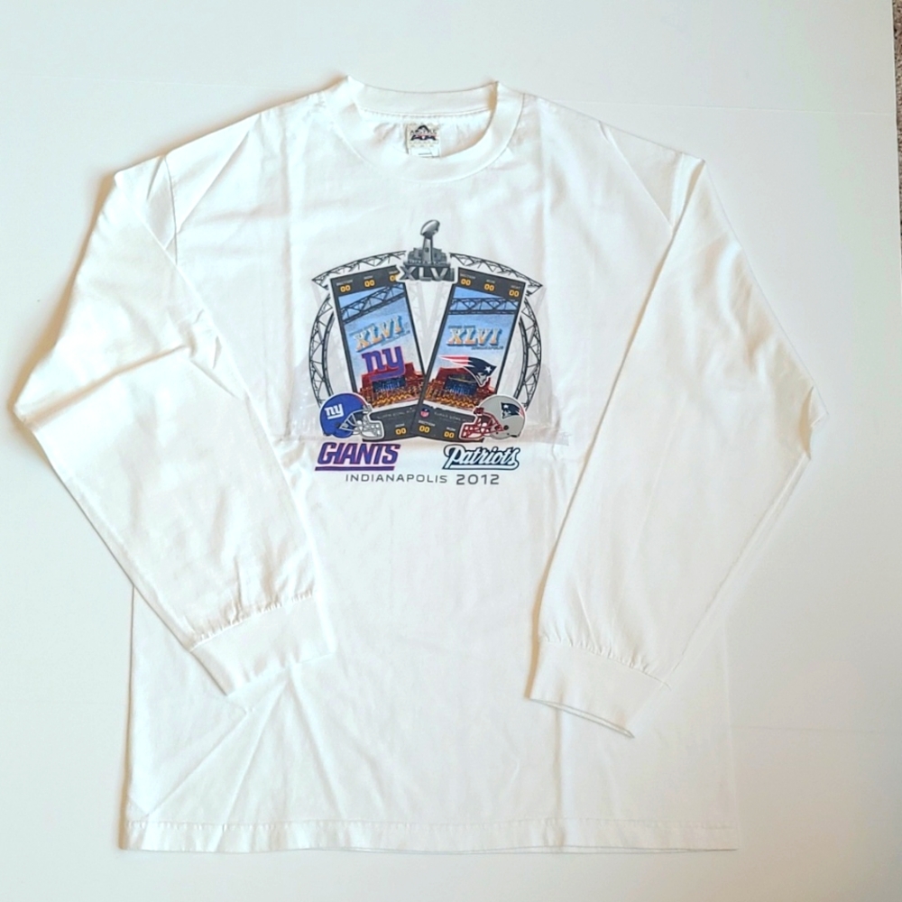 Super Bowl Giants vs Patriots Long Sleeves Shirt L
